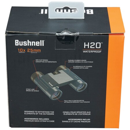 Bushnell H2O Waterproof/Fogproof Binoculars (10x 25 mm) 130105R
